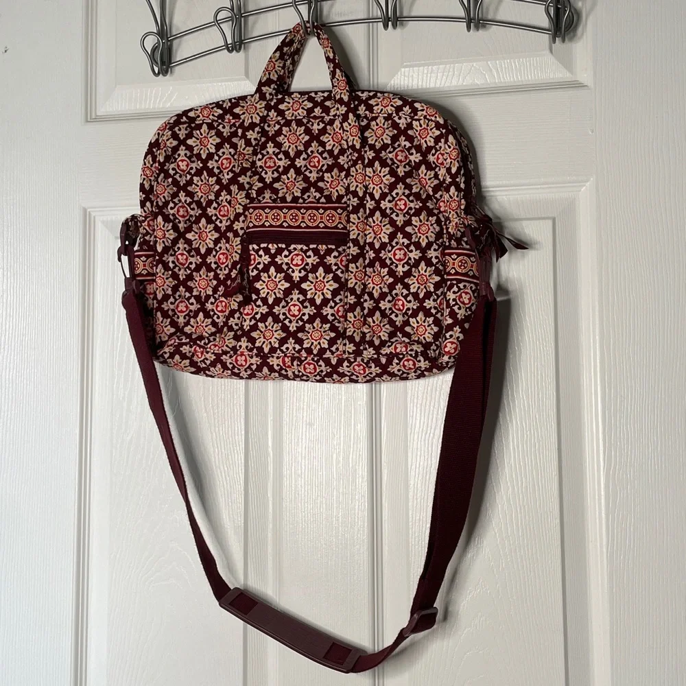 Vera Bradley Floral Quilted Laptop Bag With Shoulder Strap